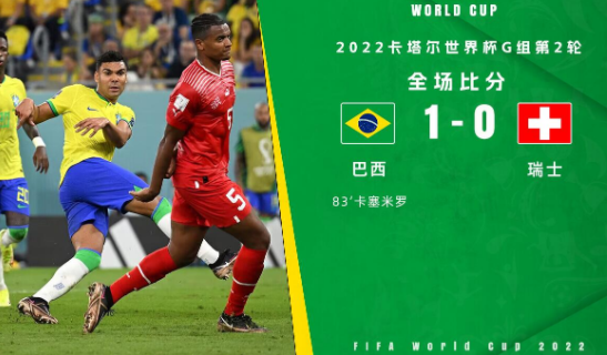 世界杯-巴西1-0瑞士提前出线，卡塞米罗一锤定音