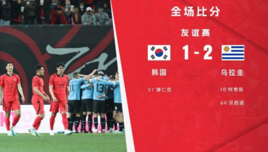 友谊赛-黄仁范、贝西诺破门金英权吴贤揆进球被吹 韩国1-2惜败乌拉圭