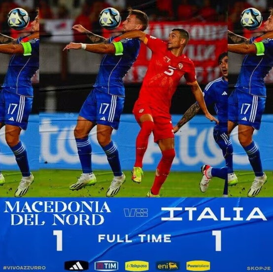 欧预赛-意大利1-1北马其顿 斯帕莱蒂无缘开门红因莫比莱破门