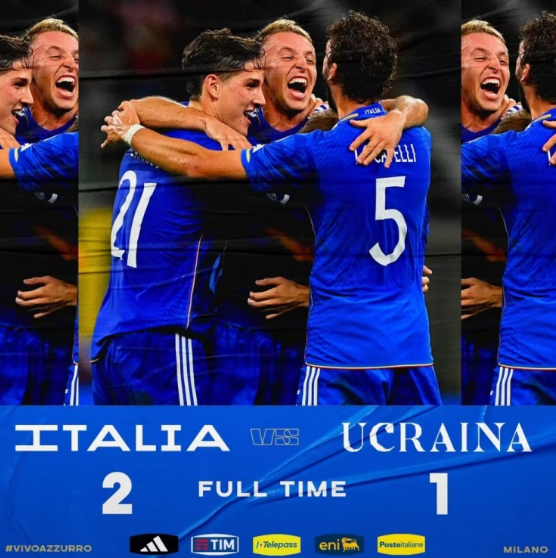 欧预赛：意大利2-1战胜乌克兰，弗拉特西双响，后卫互送大礼
