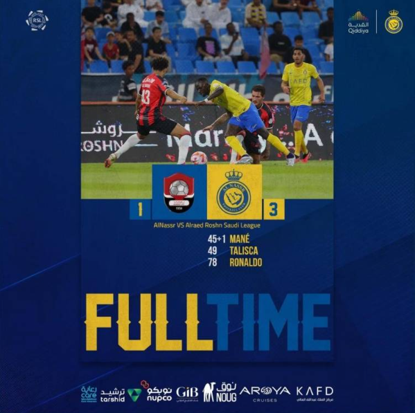 沙特联-C罗4场7球马内破门 利雅得胜利3-1取四连胜