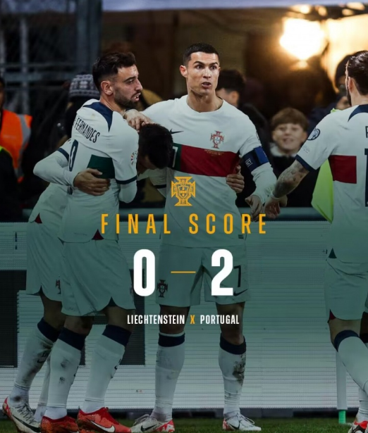 欧预赛：葡萄牙2-0客胜列支敦士登，C罗破僵，坎塞洛建功