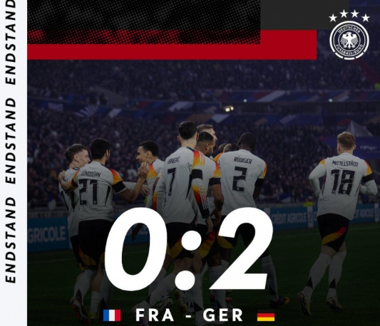 友谊赛-德国2-0战胜法国 维尔茨开场7秒世界波克罗斯送助攻